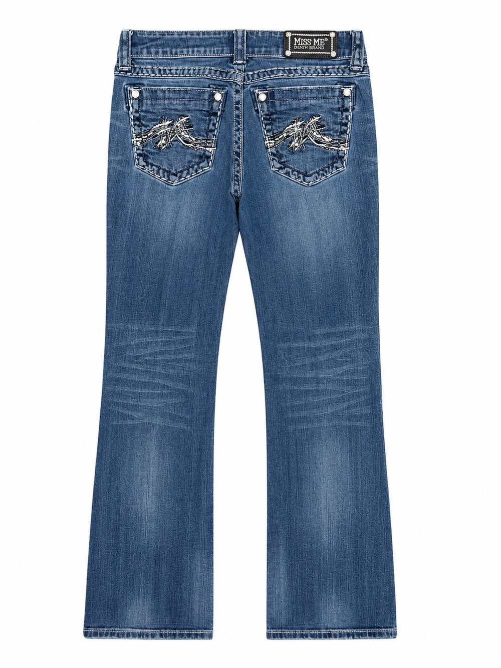 Miss Me Embellished Stitched #JD1045B5 Bootcut Blue Women's Denim Jeans Size 27